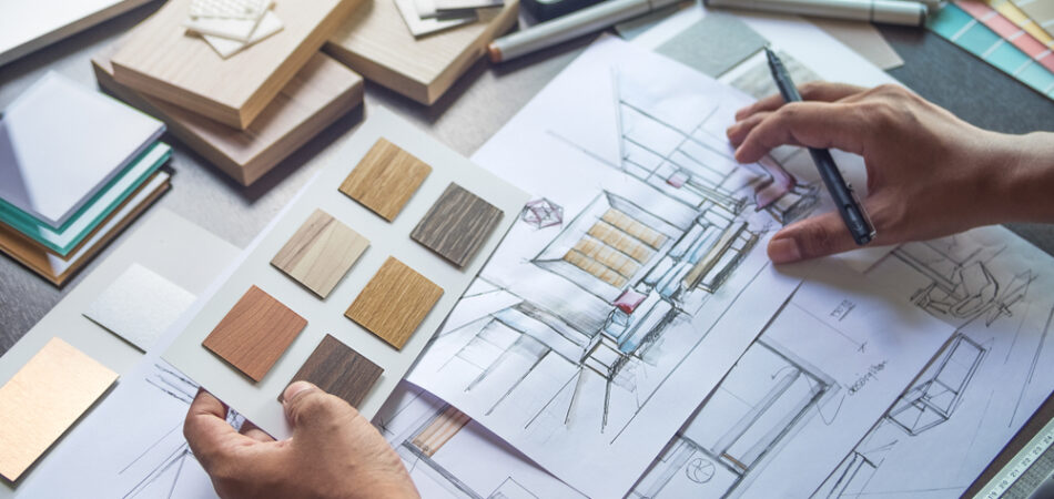 Architect,designer,interior,creative,working,hand,drawing,sketch,plan,blue