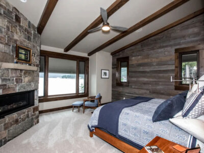 Modern Mountain Lake Home Bedroom